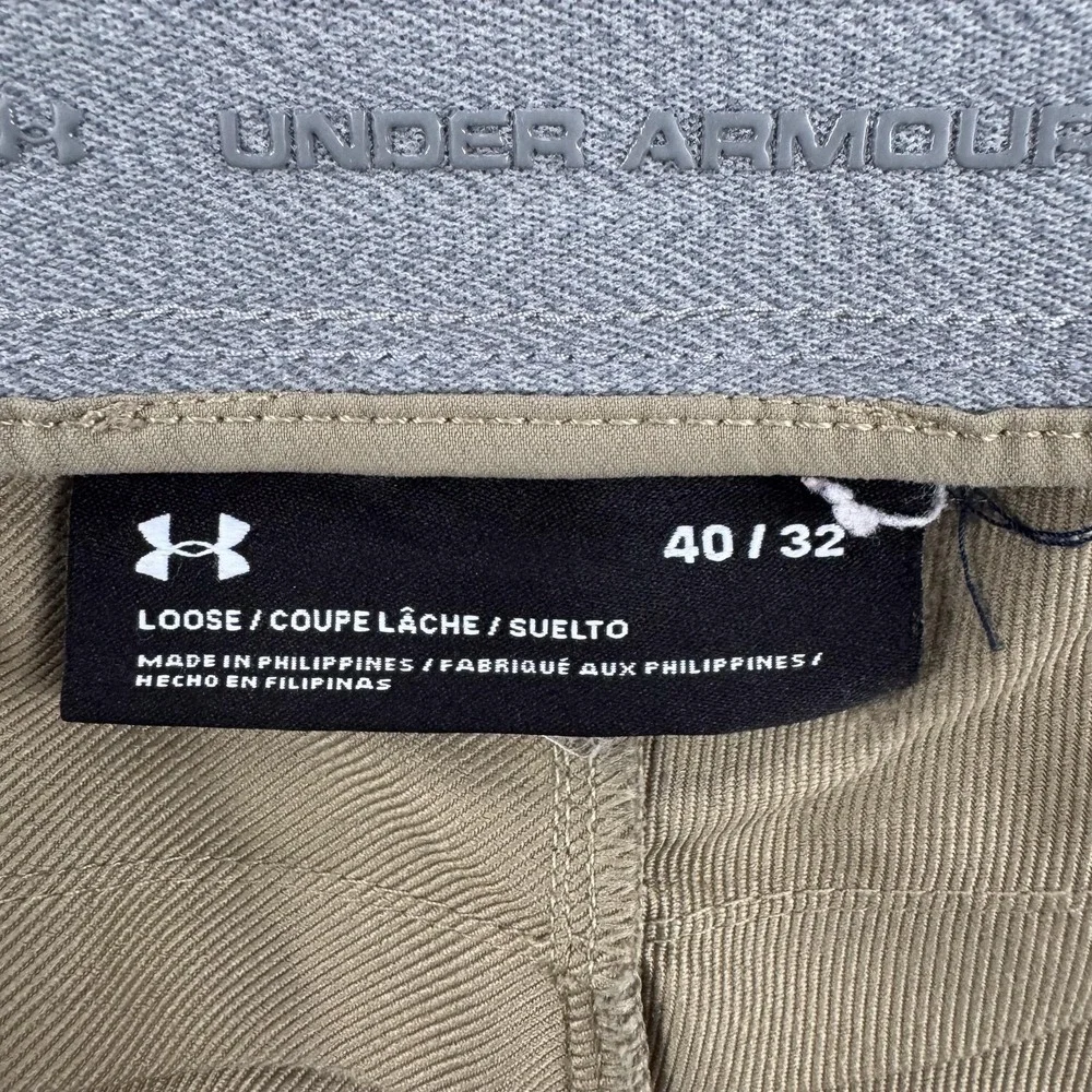 Under Armour Match Play Golf Pants Mens 40x32 Beige Stretch Loose Chino Preppy